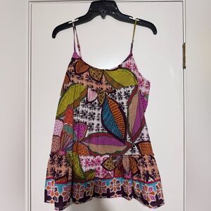 Postella Multicolor Boho Leaf Print Spaghetti Strap Camisole